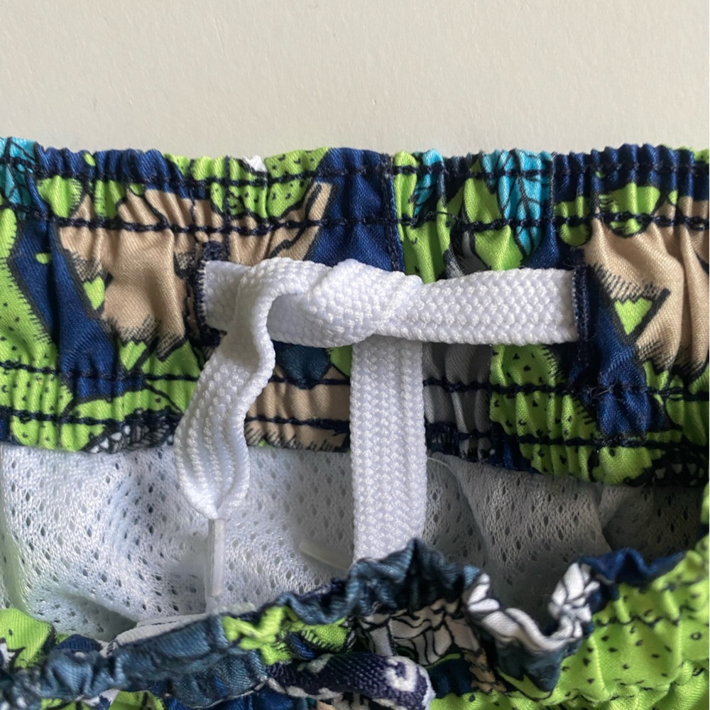 1989 Place Neon Green Dinosaur Lightweight Swim Trunks 6-9 Months - Picture 9 of 10